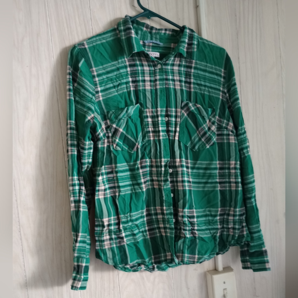Merona Green Plaid Flannel
